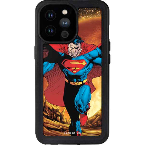 DC Comics Superman Action Pose Art By Jim Lee iPhone 14 Pro Max Waterproof Case