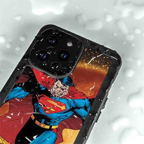 DC Comics Superman Action Pose Art By Jim Lee iPhone 14 Pro Max Waterproof Case