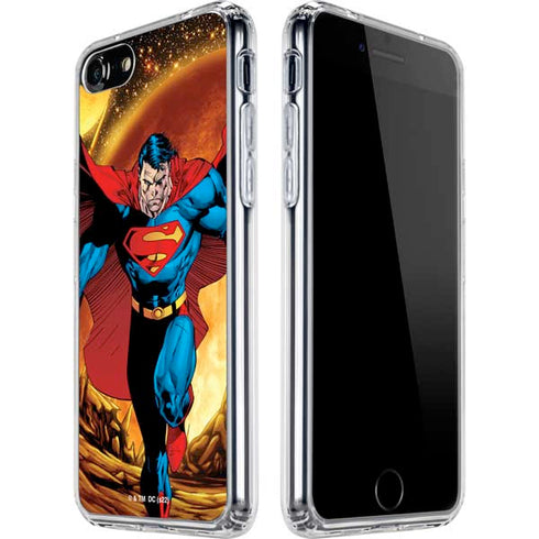DC Comics Superman Action Pose Art By Jim Lee iPhone SE (2nd & 3rd Gen) Clear Case