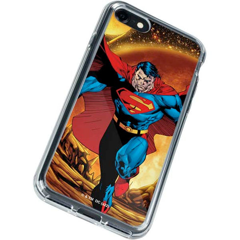 DC Comics Superman Action Pose Art By Jim Lee iPhone SE (2nd & 3rd Gen) Clear Case