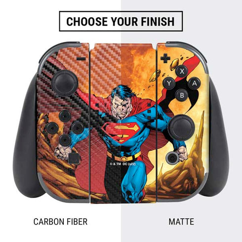 DC Comics Superman Action Pose Art By Jim Lee Nintendo Switch Bundle Skin