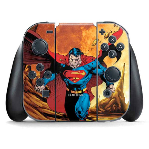 DC Comics Superman Action Pose Art By Jim Lee Nintendo Switch (2017-2021) Joy-Con Controller Skin