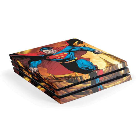 DC Comics Superman Action Pose Art By Jim Lee PS4 Pro Console Skin