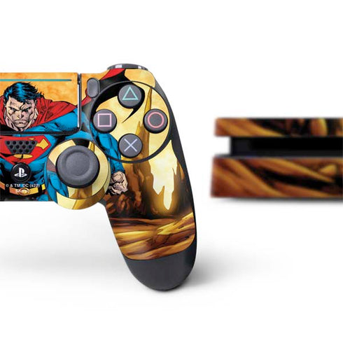 DC Comics Superman Action Pose Art By Jim Lee PS4 Slim Bundle Skin