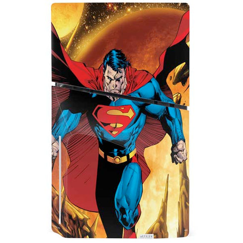DC Comics Superman Action Pose Art By Jim Lee PS5 Slim Disk Console Skin