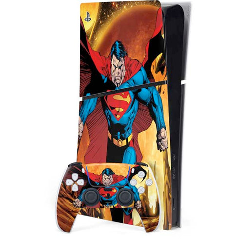 DC Comics Superman Action Pose Art By Jim Lee PS5 Slim Digital Edition Console Skin