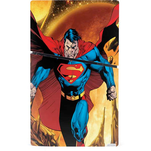 DC Comics Superman Action Pose Art By Jim Lee PS5 Slim Digital Edition Console Skin