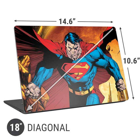 DC Comics Superman Action Pose Art By Jim Lee Universal Laptop 18in (14.6 x 10.6in) Skin