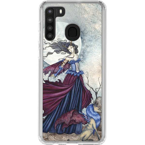 Amy Brown The Moon is Calling Fairy and Dragon Galaxy A21 Clear Case