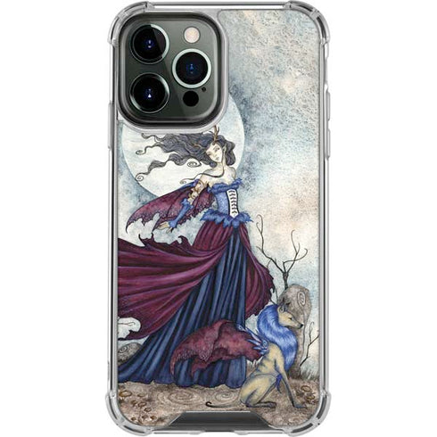 Amy Brown The Moon is Calling Fairy and Dragon iPhone 14 Pro Max Clear Case