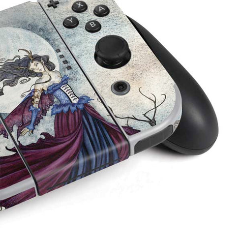 Amy Brown The Moon is Calling Fairy and Dragon Nintendo Switch OLED (2021) Skin