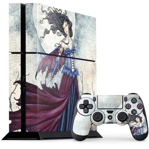 Amy Brown The Moon is Calling Fairy and Dragon PS4 Console and Controller Bundle Skin
