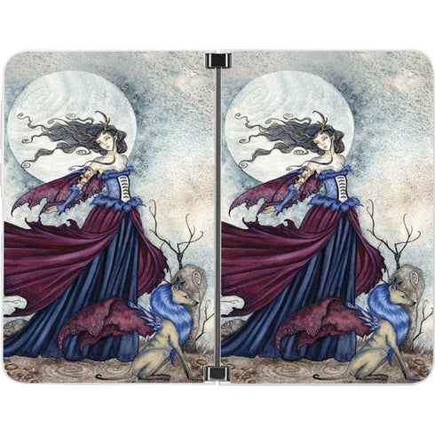 Amy Brown The Moon is Calling Fairy and Dragon Surface Duo Skin