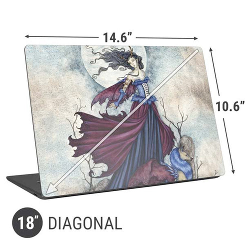 Amy Brown The Moon is Calling Fairy and Dragon Universal Laptop 18in (14.6 x 10.6in) Skin