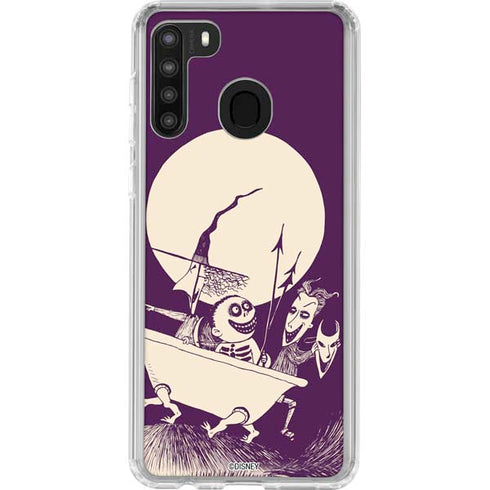 Disney The Nightmare Before Christmas Lock Shock and Barrel Art Galaxy A21 Clear Case