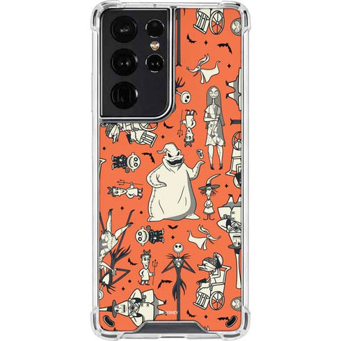 Disney The Nightmare Before Christmas Character Pattern print Galaxy S21 Ultra 5G Clear Case