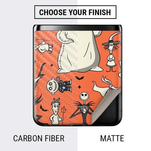Disney The Nightmare Before Christmas Character Pattern print Galaxy Z Flip Skin
