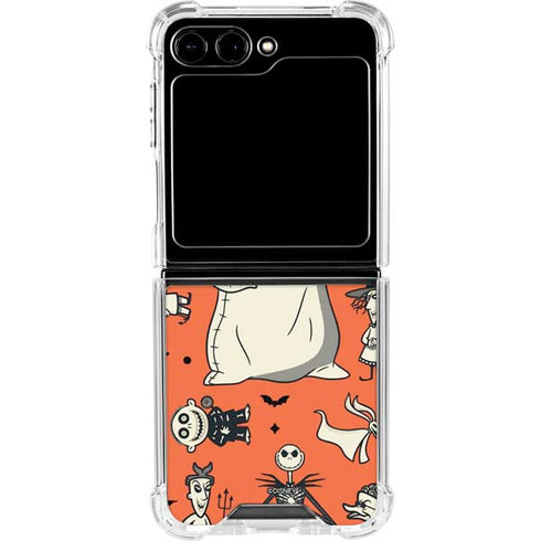 Disney The Nightmare Before Christmas Character Pattern print Galaxy Z Flip5 5G Clear Case