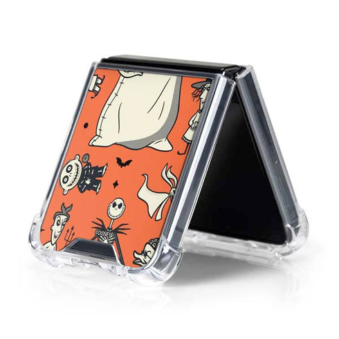 Disney The Nightmare Before Christmas Character Pattern print Galaxy Z Flip5 5G Clear Case