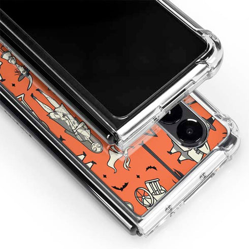 Disney The Nightmare Before Christmas Character Pattern print Galaxy Z Fold4 5G Clear Case