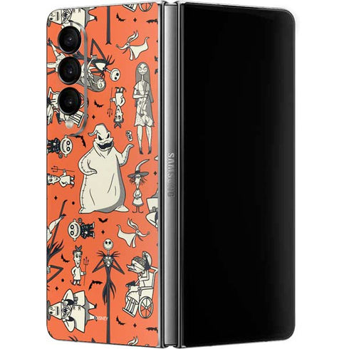 Disney The Nightmare Before Christmas Character Pattern print Galaxy Z Fold4 5G Skin