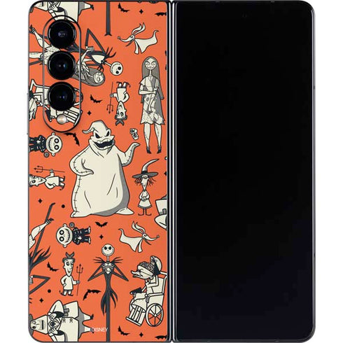 Disney The Nightmare Before Christmas Character Pattern print Galaxy Z Fold4 5G Skin