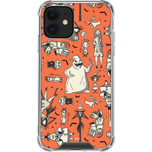 Disney The Nightmare Before Christmas Character Pattern print iPhone 12 Clear Case
