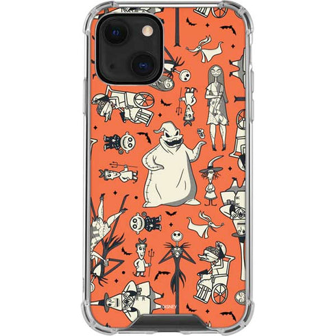 Disney The Nightmare Before Christmas Character Pattern print iPhone 14 Plus Clear Case