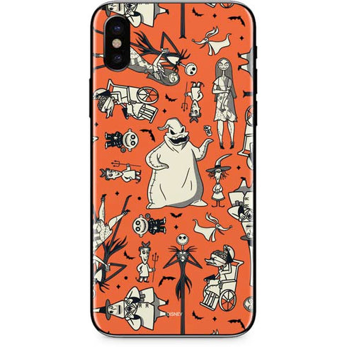 Disney The Nightmare Before Christmas Character Pattern print iPhone XS Skin