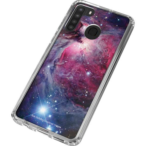 The Orion Nebula Pink Galaxy A21 Clear Case