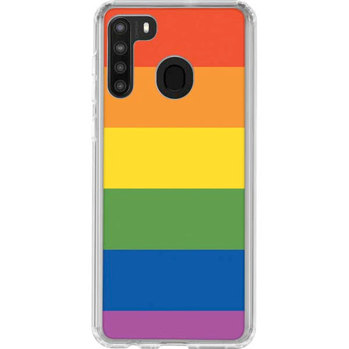 The Rainbow Flag Galaxy A21 Clear Case
