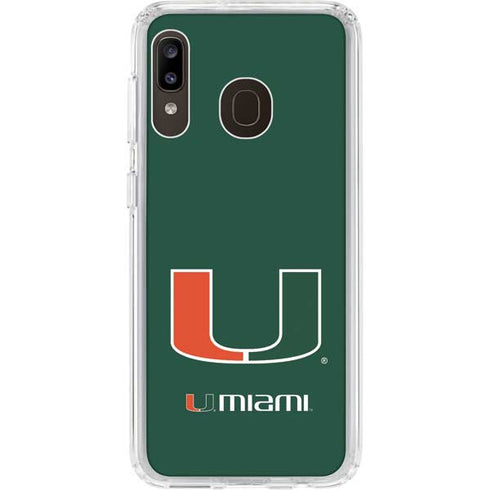 University of Miami The U Galaxy A20 Clear Case