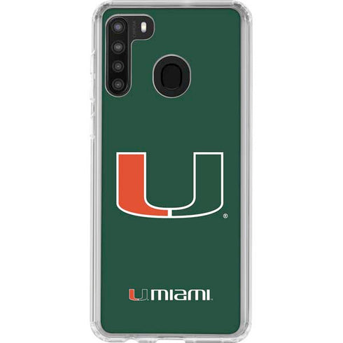University of Miami The U Galaxy A21 Clear Case