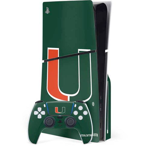 University of Miami The U PS5 Slim Disk Bundle Skin