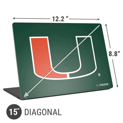 University of Miami The U Universal Laptop 15in (12.2 x 8.8in) Skin
