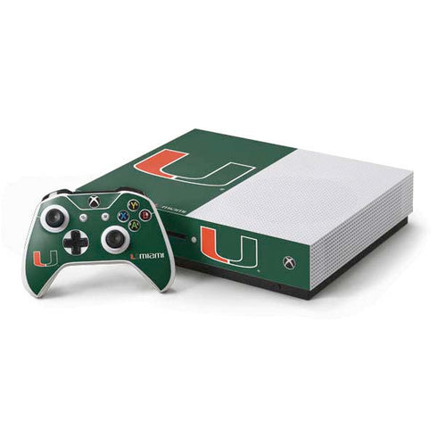 University of Miami The U Xbox One S Console and Controller Bundle Skin