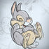 Disney Bambi Thumper Sketched portrait Galaxy Note 8 Skin