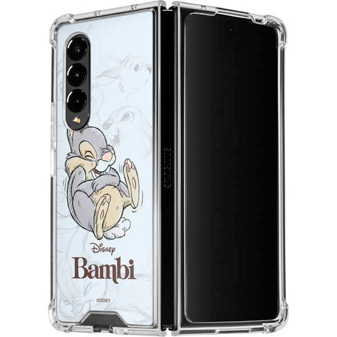 Disney Bambi Thumper Sketched portrait Galaxy Z Fold4 5G Clear Case
