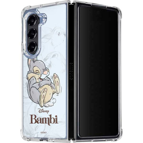 Disney Bambi Thumper Sketched portrait Galaxy Z Fold5 5G Clear Case