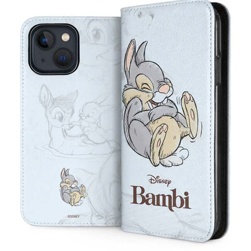 Disney Bambi Thumper Sketched portrait iPhone 15 Plus Folio Case