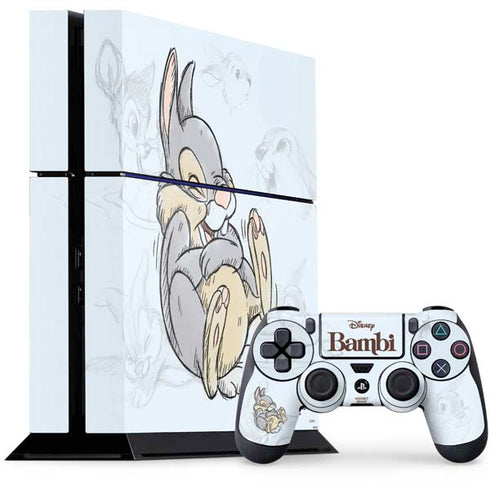 Disney Bambi Thumper Sketched portrait PS4 Console and Controller Bundle Skin