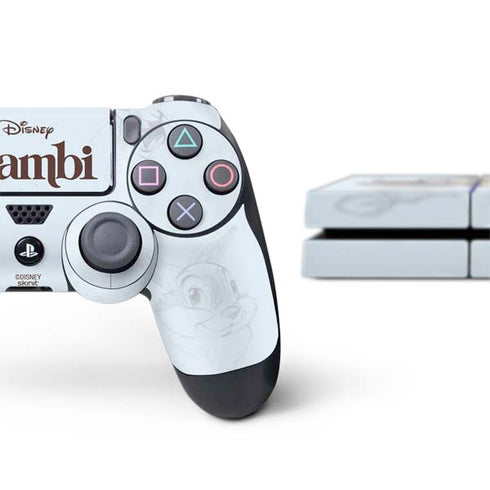 Disney Bambi Thumper Sketched portrait PS4 Console and Controller Bundle Skin