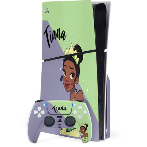 Disney Princess Tiana Art PS5 Slim Disk Bundle Skin