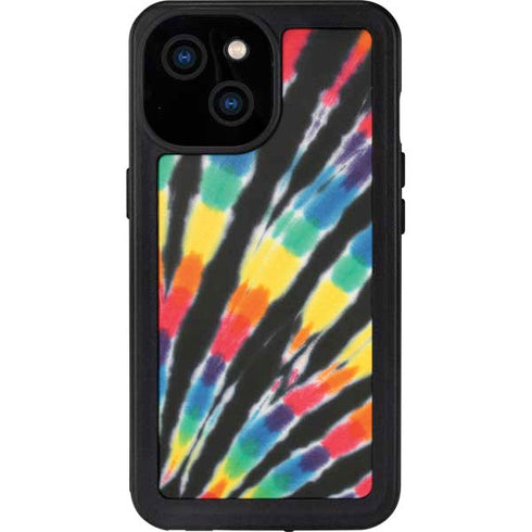 Liquid Blue Tie Dye - Rainbow iPhone 13 Mini Waterproof Case