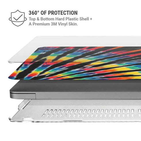 Liquid Blue Tie Dye - Rainbow MacBook Pro 16in (2021-25) Case plus Skin