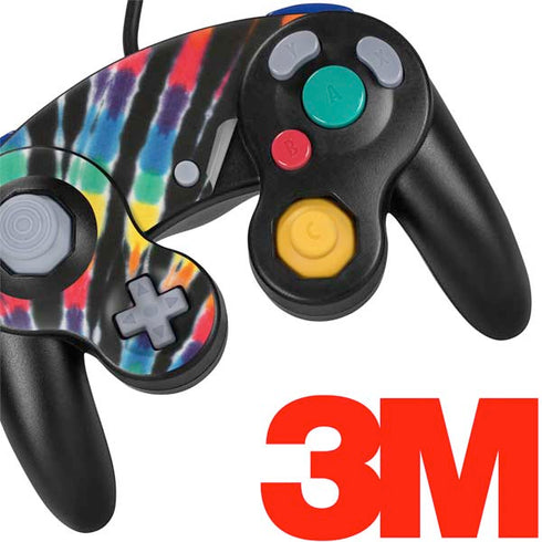 Liquid Blue Tie Dye - Rainbow Nintendo GameCube Controller Skin