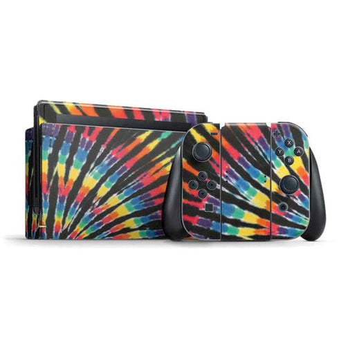 Liquid Blue Tie Dye - Rainbow Nintendo Switch Bundle Skin