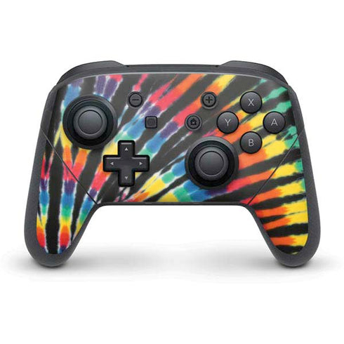 Liquid Blue Tie Dye - Rainbow Nintendo Switch Pro Controller Skin