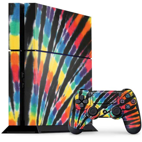 Liquid Blue Tie Dye - Rainbow PS4 Console and Controller Bundle Skin