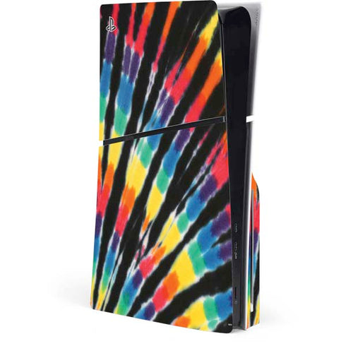 Liquid Blue Tie Dye - Rainbow PS5 Slim Disk Console Skin